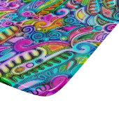 Zeer kleurrijke abstracte vormen art. 9 snijplank (Hoek)