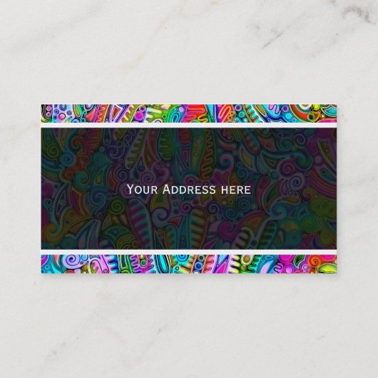 Zeer kleurrijke abstracte vormen art. 9 visitekaartje (Achterkant)