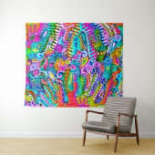 Zeer kleurrijke abstracte vormen art. 9 wandkleed (In Situ (horizontaal))