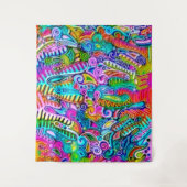 Zeer kleurrijke abstracte vormen art. 9 wandkleed (Voorkant)