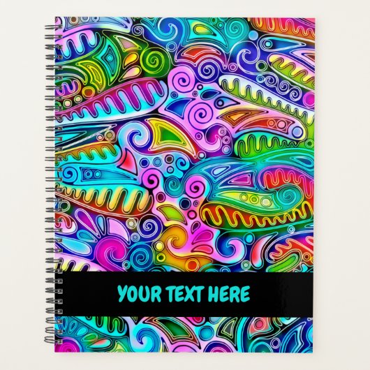 Zeer kleurrijke abstracte vormen kunst 9 planner (Voorkant)