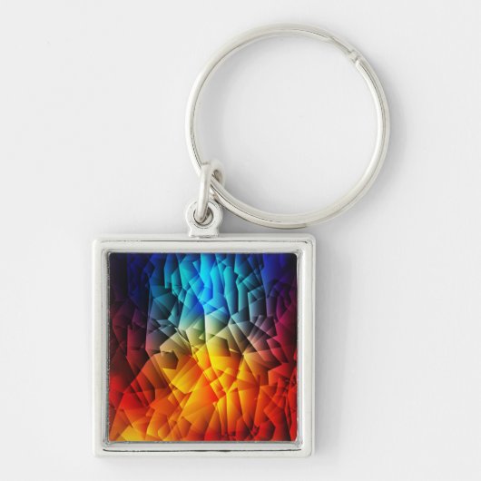 Zeer kleurrijke Abstracte vormen Sleutelhanger (Voorkant)