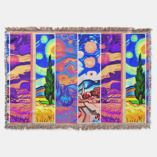 zeer kleurrijke artistieke Country gooi deken