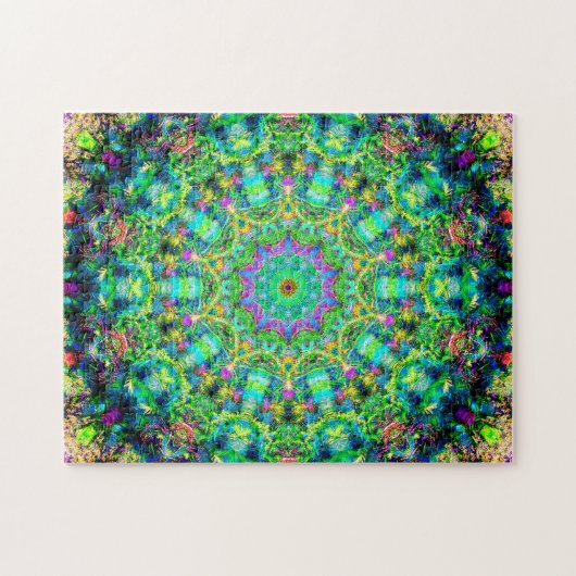 Zeer kleurrijke Psychedelic Mandala Legpuzzel (Horizontaal)