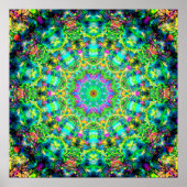 Zeer kleurrijke Psychedelic Mandala Poster (Voorkant)