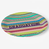 Zeer kleurrijke streep papieren bordje (Gekanteld)