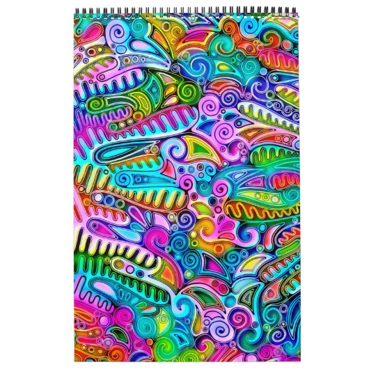 Zeer kleurvolle abstracte vormen art. 2 kalender (Hoes)