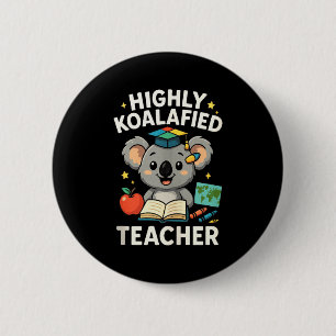Zeer Koalafied Docent - Grappige Koala Beer Tank T Ronde Button 5,7 Cm
