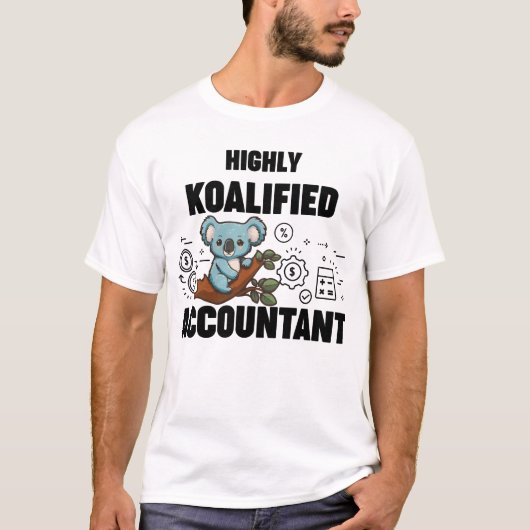 Zeer Koalified Accountant Koala grappige meme T-shirt (Voorkant)