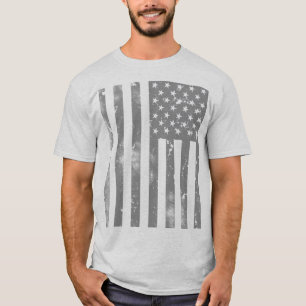 Zeer koele Amerikaanse vlag met grijze distressed T-shirt