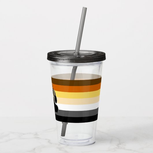 Zeer kool Gay Beer Pride Flag Beer Paw Acryl Drinkbeker (Achterkant)