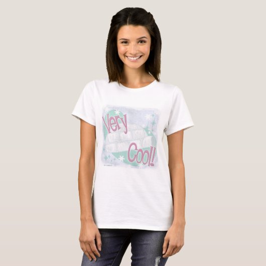 Zeer kool Igloo - Bevroren Cartoon Snowy Design T-shirt (Voorkant volledig)