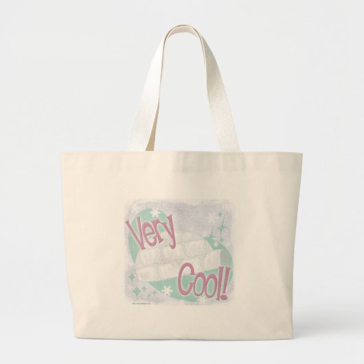 Zeer kool Igloo Cartoon Slogan illustratie Grote Tote Bag (Voorkant)