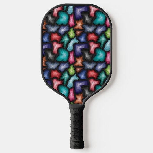 Zeer kool kleurrijk abstract ontwerp pickleball paddle (Voorkant)