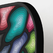 Zeer kool kleurrijk abstract ontwerp pickleball paddle (Links Detail)