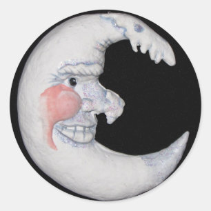 Zeer kool Man op de Stickers van de Moon Round