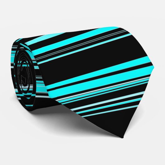 Zeer kool Matig Blauwgroen gestreept Stropdas (Opgerold)