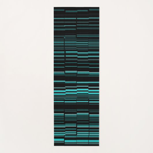 Zeer kool Matig Blauwgroen gestreept Yogamat (Voorkant)