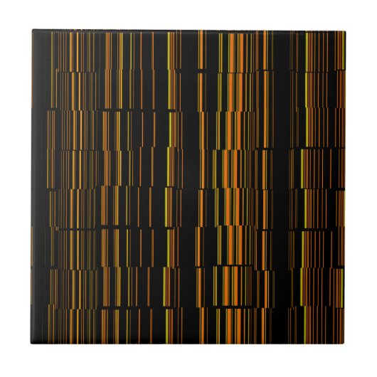 Zeer kool Matig Oranje gestreept Tegeltje (Voorkant)