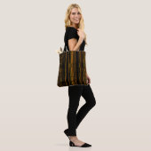 Zeer kool Matig Oranje gestreept Tote Bag (Op model)