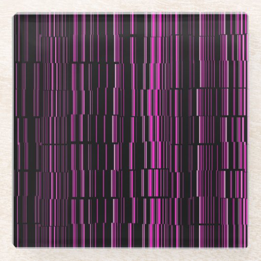 Zeer kool Modern Magenta Striped Glazen Onderzetter (Voorkant)