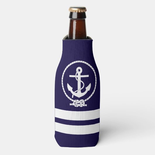 Zeer kool Nautical Anchor Patroon Flesjeskoeler (Fles Voorkant)