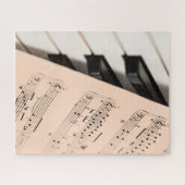 Zeer kool, piano- en bladermuziek legpuzzel (Horizontaal)