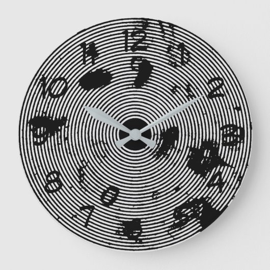 Zeer kool zwart-wit Abstract patroon Grote Klok (Voorkant)