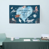 Zeer korte oceaandieren met een beschrijving spandoek (Beurs)