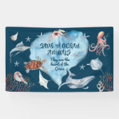 Zeer korte oceaandieren met een beschrijving spandoek (Horizontaal)