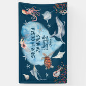 Zeer korte oceaandieren met een beschrijving spandoek (Verticaal)