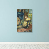 Zeer kostbare wensen voor u, Victoriaans kerst Canvas Afdruk (Insitu (Houten vloer))