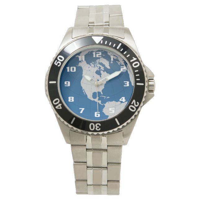Zeer koude aarde en wereldbol horloge (Voorkant)