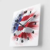 Zeer koude Amerikaanse vlag Vierkante Klok (Hoek)