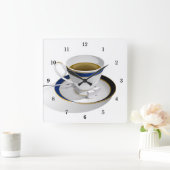 Zeer koude koffiebeker en saucer wandklok (Huis)