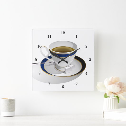 Zeer koude koffiebeker en saucer wandklok (Huis)