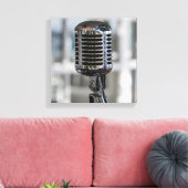 Zeer koude Retrostijl microfoon Canvas Afdruk (Insitu (Woonkamer))