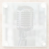 Zeer koude  Retrostijl microfoon Glazen Onderzetter (Achterkant)
