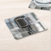 Zeer koude  Retrostijl microfoon Kartonnen Onderzetters (Schuin)