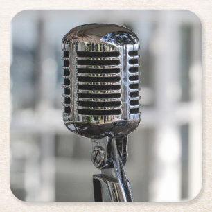 Zeer koude  Retrostijl microfoon Kartonnen Onderzetters