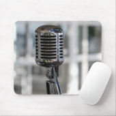 Zeer koude  Retrostijl microfoon Muismat (Met muis)