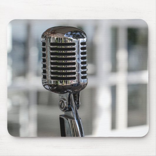 Zeer koude  Retrostijl microfoon Muismat (Voorkant)