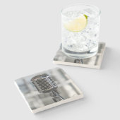 Zeer koude  Retrostijl microfoon Stenen Onderzetter (Zijkant)