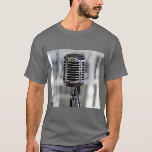 Zeer koude  Retrostijl microfoon T-shirt (Voorkant)
