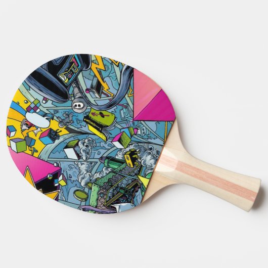 Zeer koude videogame graffiti tafeltennisbatje (Zijkant)