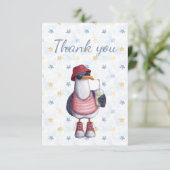 Zeer koude zeemaand-ventilatiespoorDank u wel Bedankkaart (Staand voorkant)