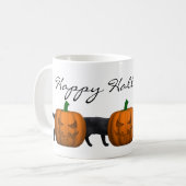 Zeer lange halloween kat koffiemok (Voorkant links)