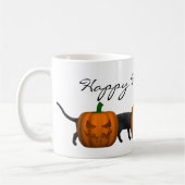 Zeer lange halloween kat koffiemok (Links)