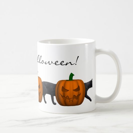 Zeer lange halloween kat koffiemok (Rechts)