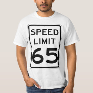 Zeer leuk 65 mph snelheidslimiet teken T-shirt